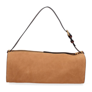 Borsa a spalla da donna Made in Italy - Valoria Chic - Pelle scamosciata - 35.0 x 14.0 x 10.0 cm