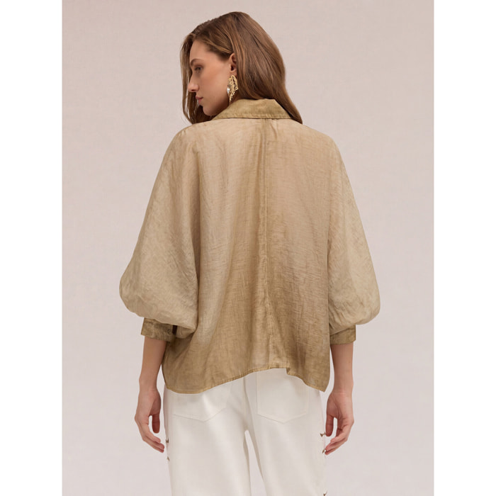 Motivi - Camicia over misto lyocell - Beige