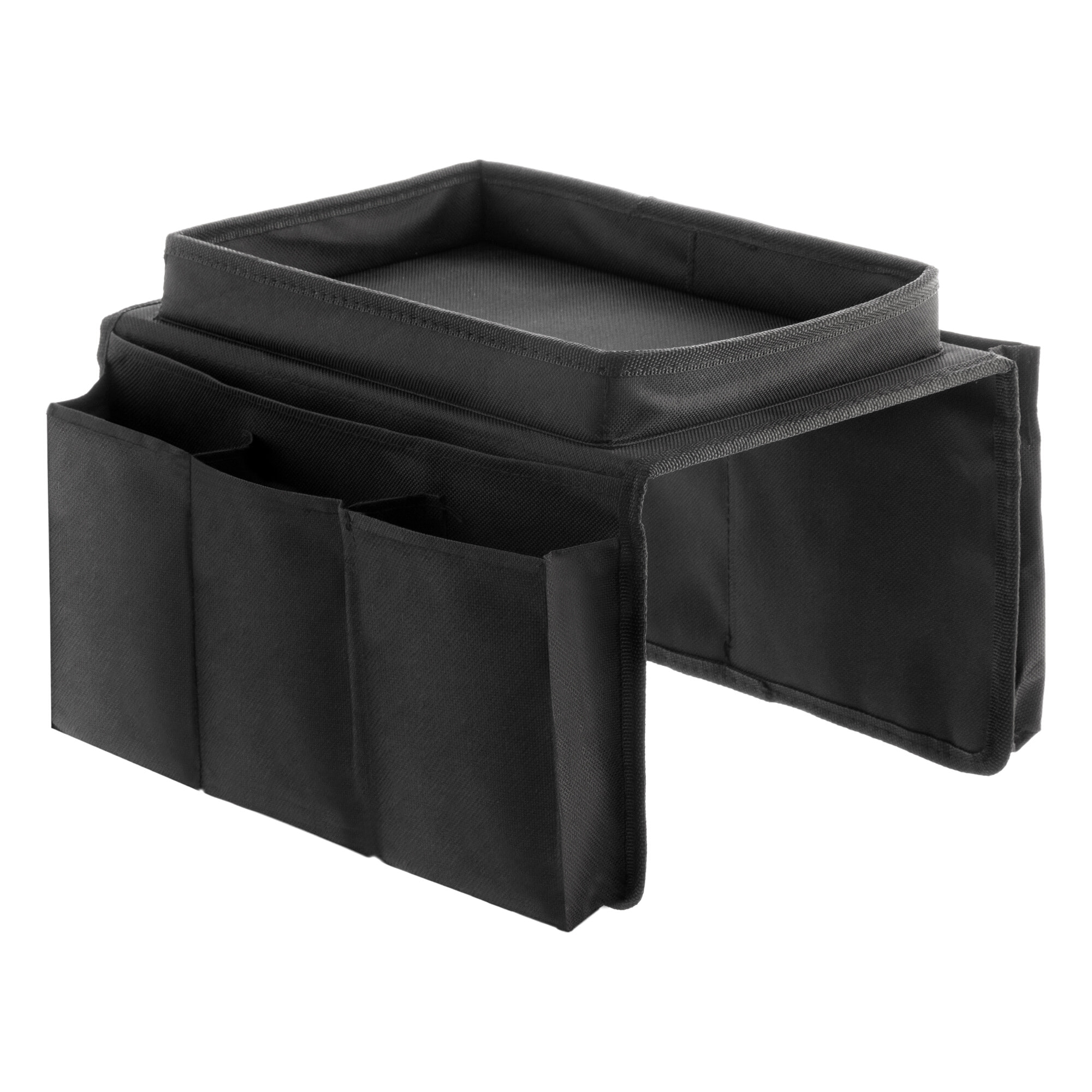 Vassoio Per Divano Con Organizzatore Di Telecomandi - Nero - 54x31x4 cm