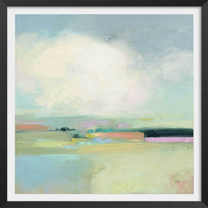 Affiche Horizon coloré Affiche + cadre en bois - Noir