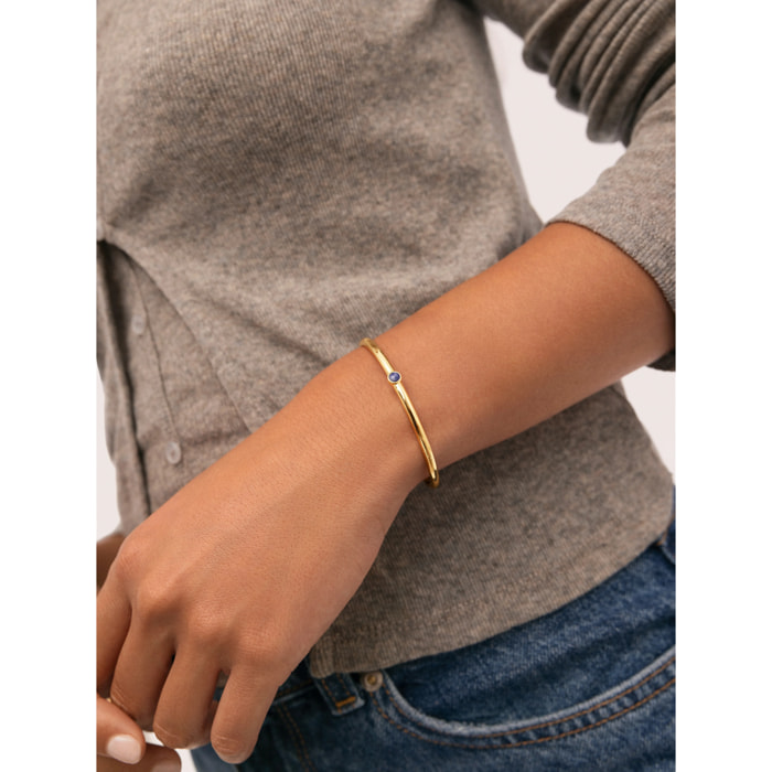 Brazalete Alma Cianita Baño Oro
