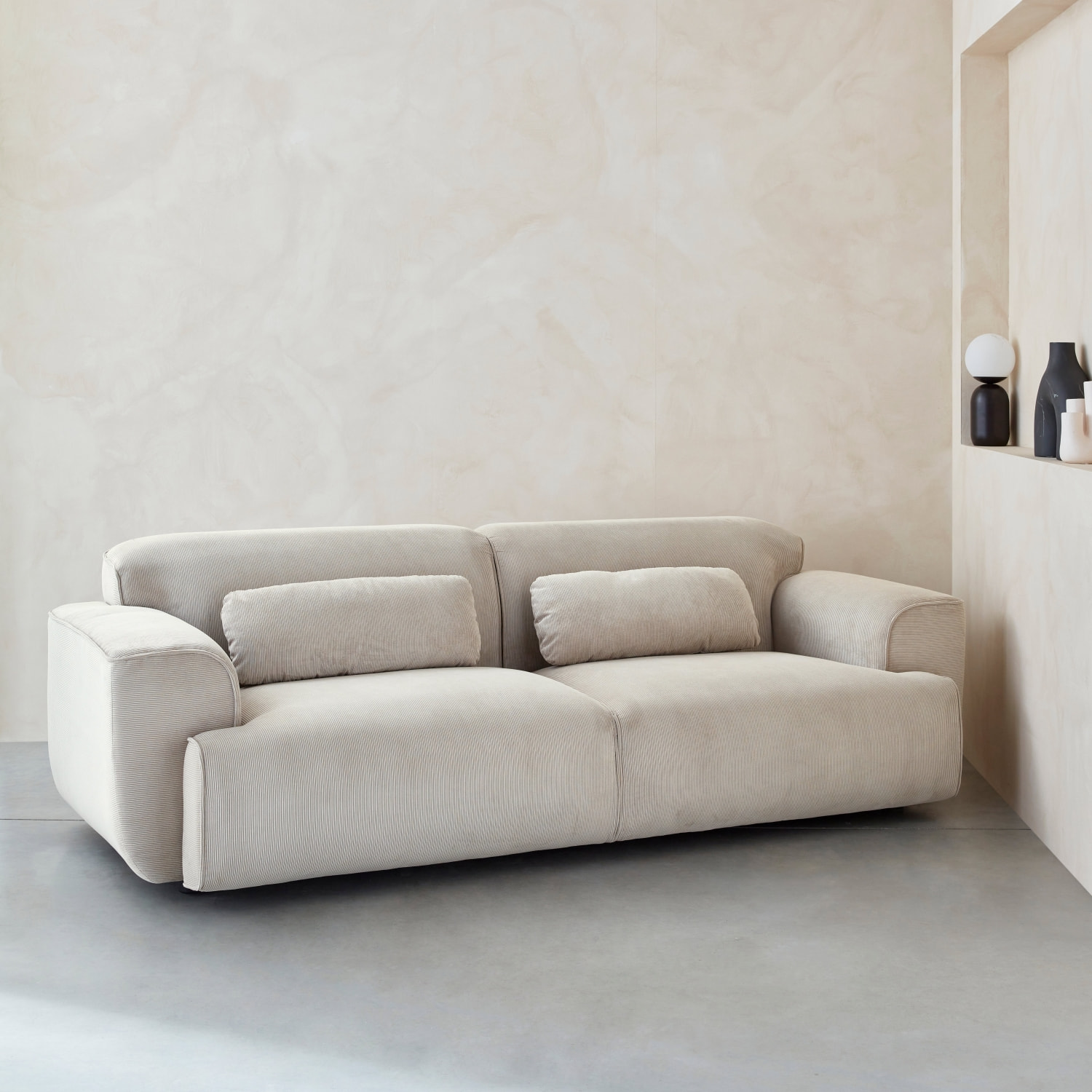 Canapé 3 places velours côtelé WALLAS