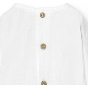 Body bebé manga larga bambula botones