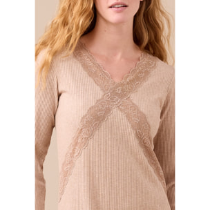 Camicia da notte donna in costina di viscosa articolo classic Noidinotte