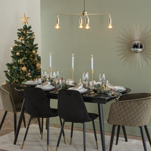 Fauteuil "Marlo" vert kaki en velours