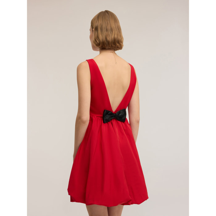 Motivi - Minidress senza maniche con fiocco - Rosso