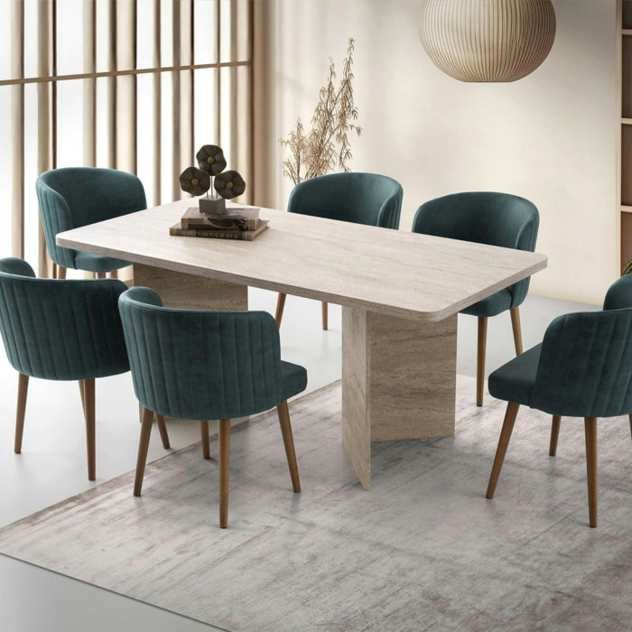 Table à manger décor travertin 180 cm MARFA