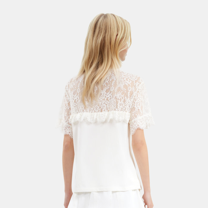 T-shirt manches courtes avec dentelle