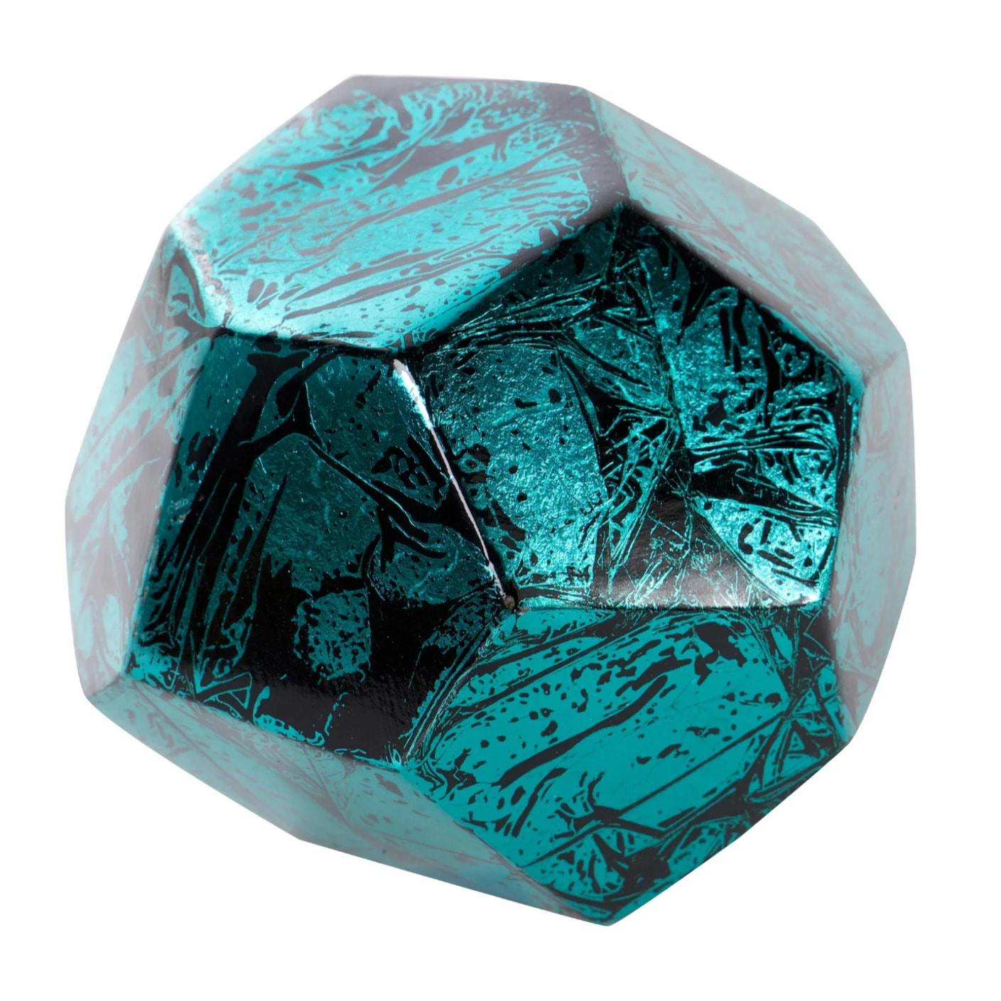 Bola Ceramica Lacada Negro Azul 15x15x15 Cm