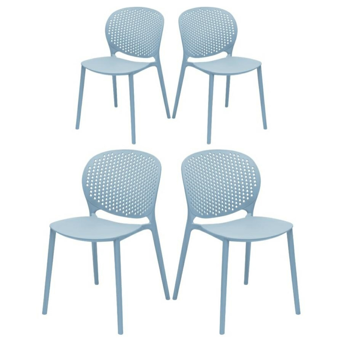 Set da quattro sedie esterne azzurre modello Lolly