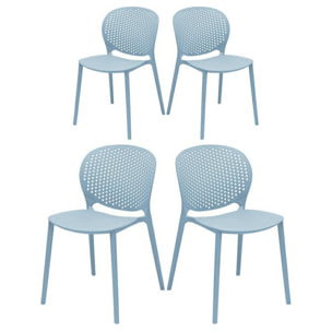 Set da quattro sedie esterne azzurre modello Lolly