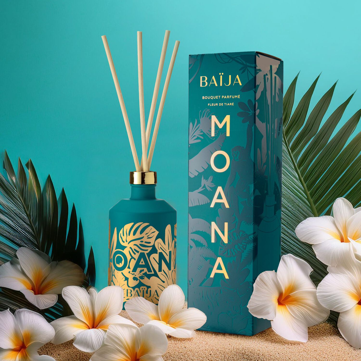 Moana - Bouquet Parfumé 365 ml et 4 brins de rotin