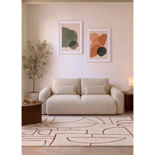 BERUTI Alfombra geométrica en tonos beige y caldera, varias medidas disponibles