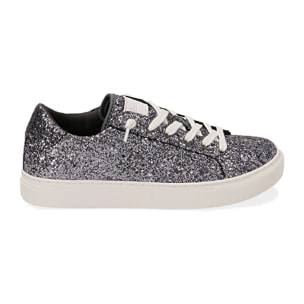 Zapatillas plateadas con glitter