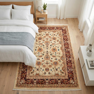 Tapis épais de 120x180 aux motif floraux traditionnels orientaux