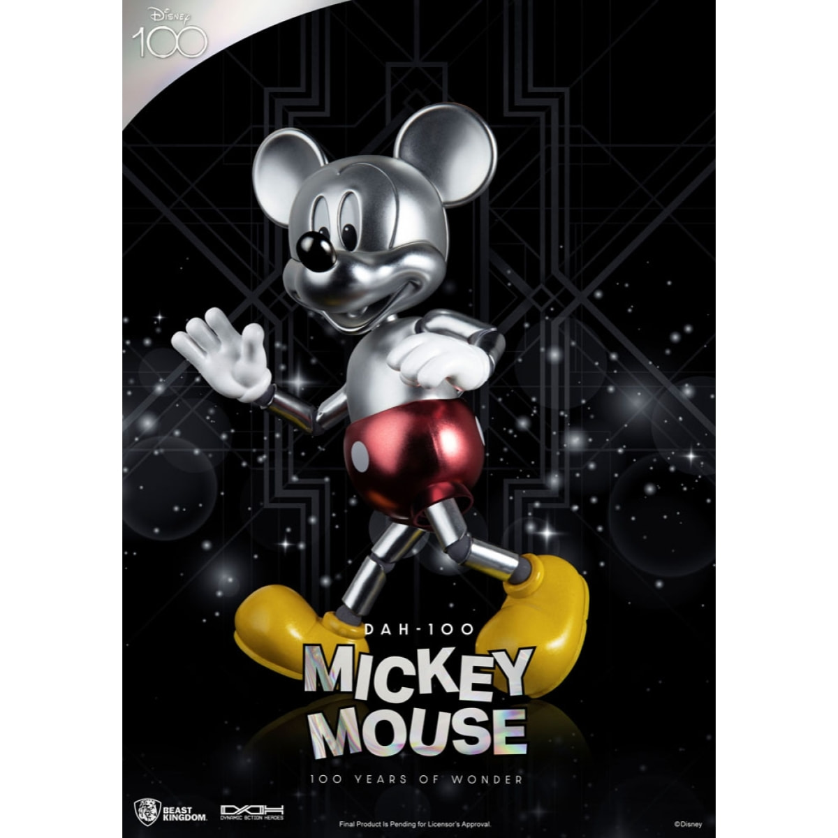 Disney 100 di Meraviglie Dynamic Figura 1/9 Mickey Mouse 16 Cm Beast Kingdom