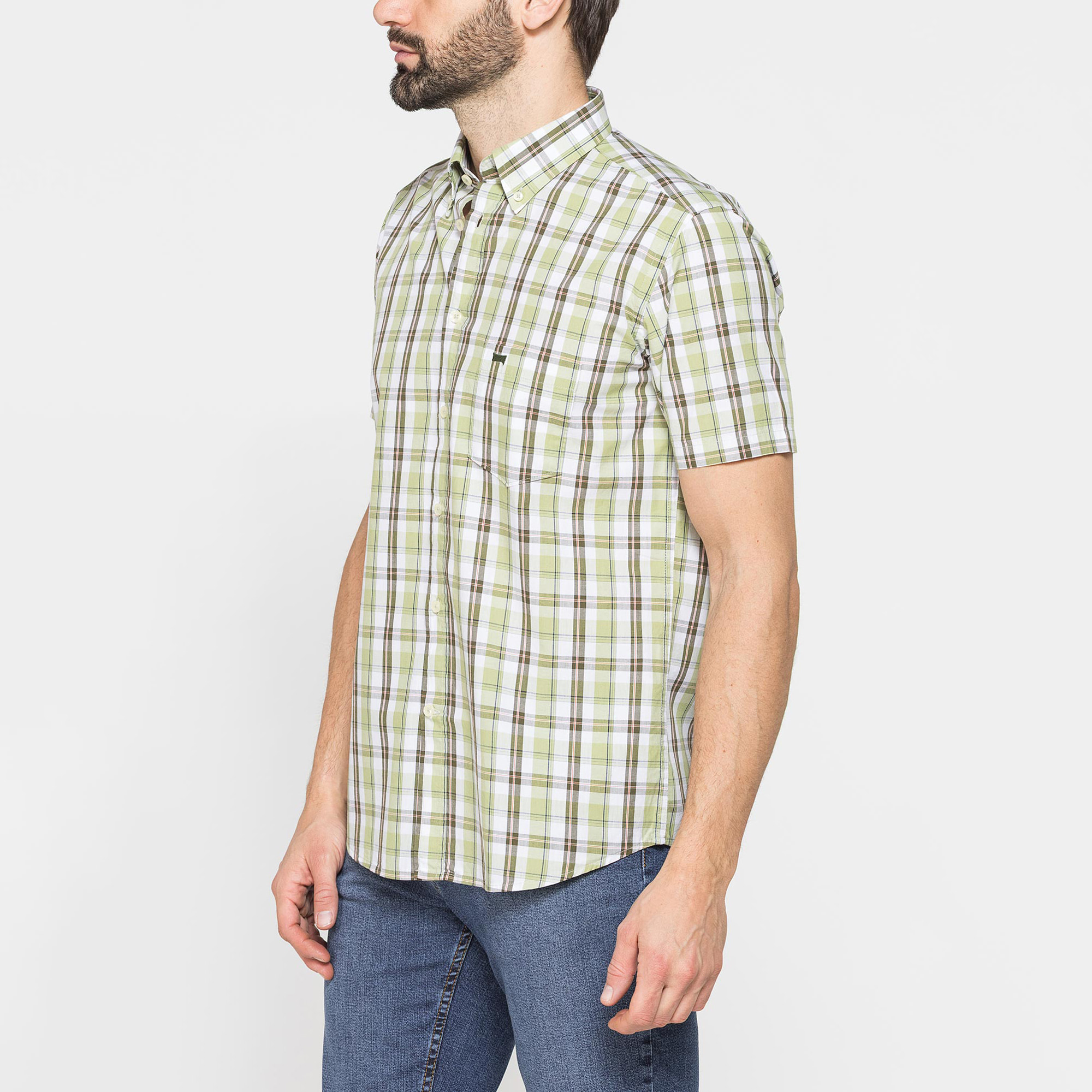 CAMICIA A MANICA CORTA IN COTONE CON FANTASIA