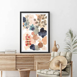 Affiche Nature et sérénité Affiche + cadre en bois - Noir