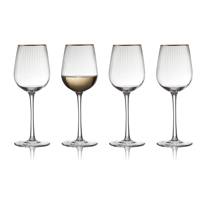 Set de 4 verres à vin blanc Palermo Gold 30 cl