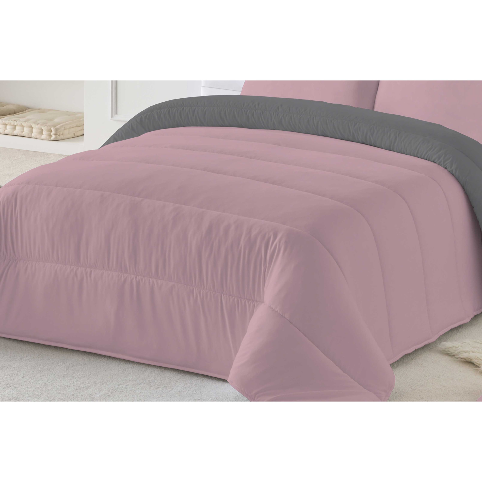 Edredón nórdico estamapado Bicolor Rosa Viejo/L.808 Gris