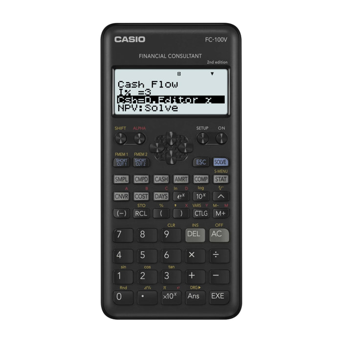 Casio Calculadora modelo FC-100V-2Calculadora financiera-interes compuesto-amortizacion-costo-precio de venta-margen