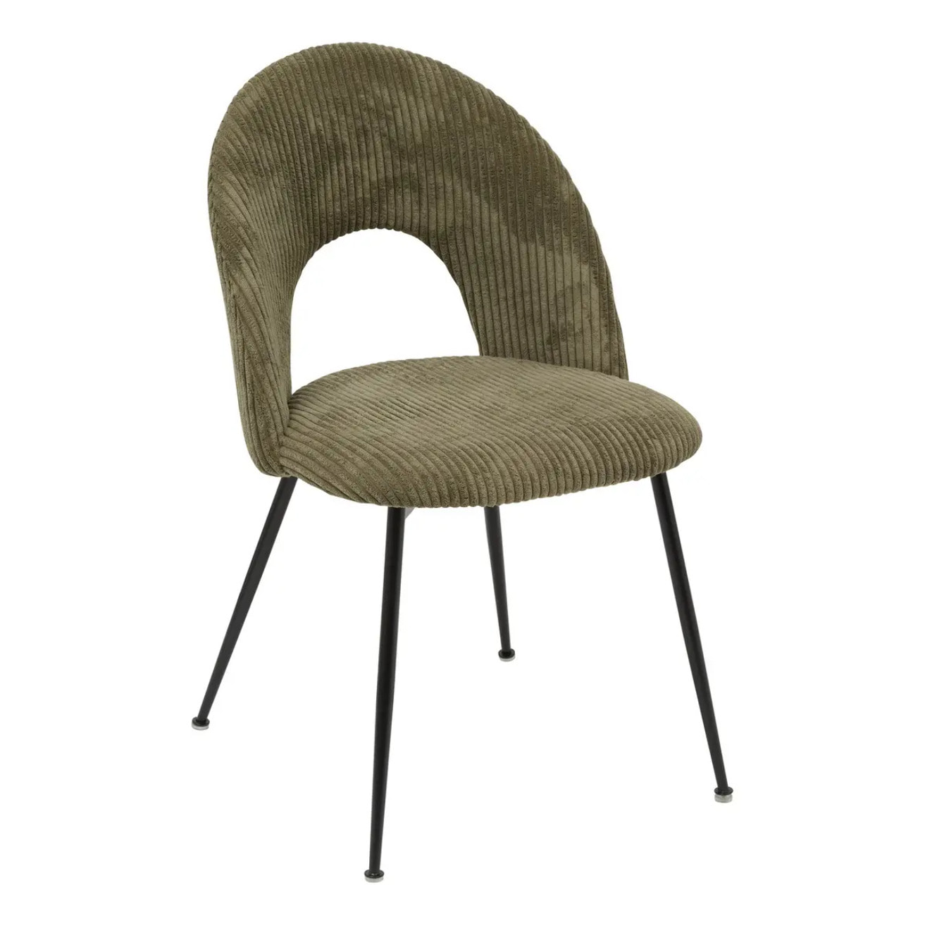 Chaise Raven H.81cm tissu côtelé vert