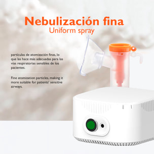 Nebulizador con compresor SL-W310, diseñado para el cuidado del asma, alergias y otros trastornos respiratorios. Incluye mascarilla y boquilla.