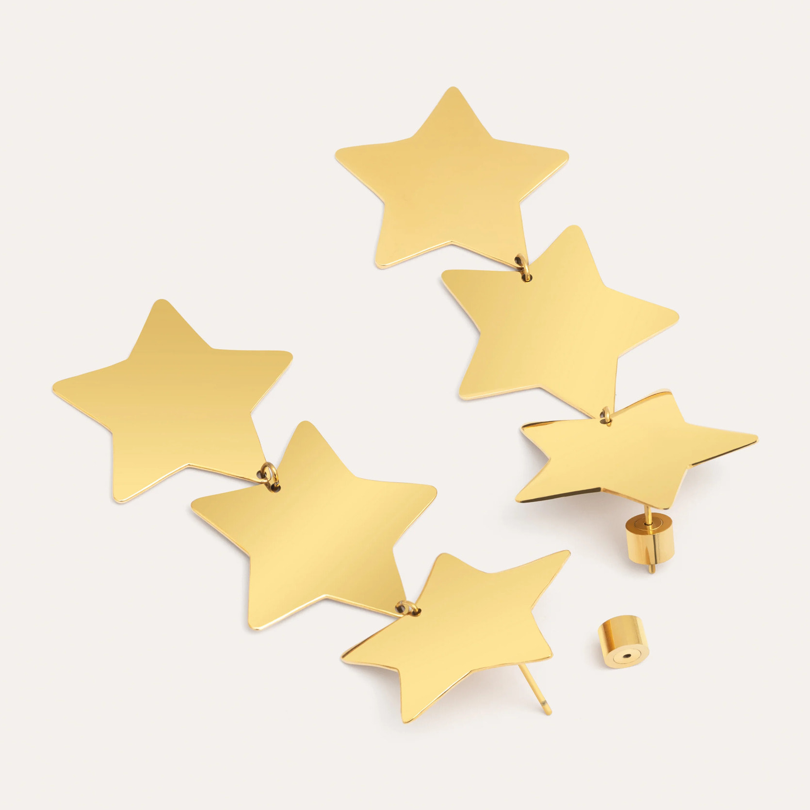 Pendientes Big Stars Acero Baño Oro