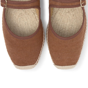 Alpargata plana Padua mary-jane en algodón orgánico con hebilla