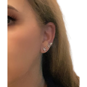 3 pares de pendiente mini en cristal