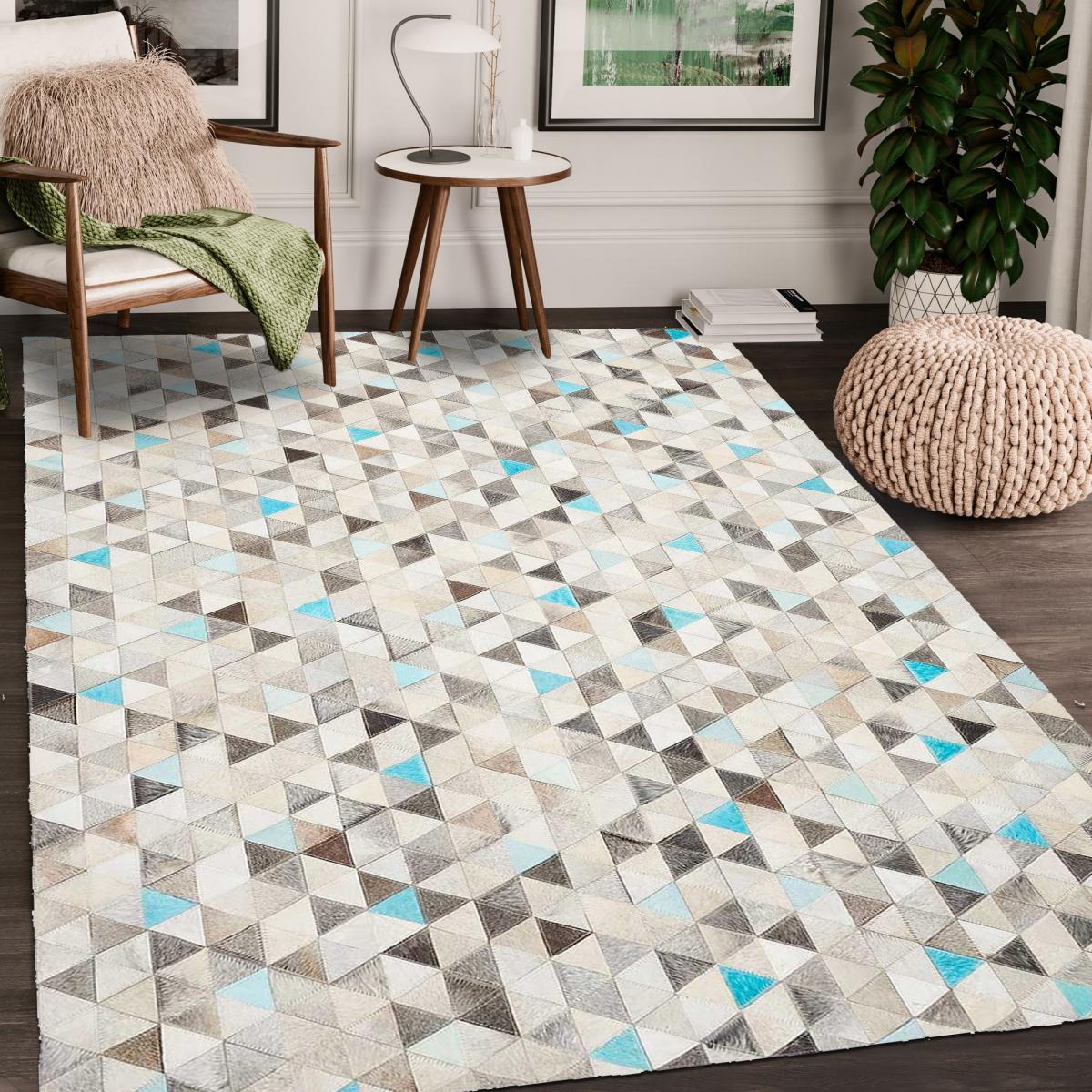 Tapis peau de vache kilim fait main JIPE