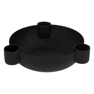 Bougeoir "Jiling" en métal D14cm noir