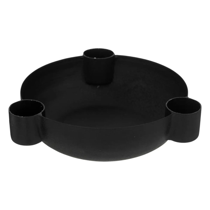 Bougeoir "Jiling" en métal D14cm noir