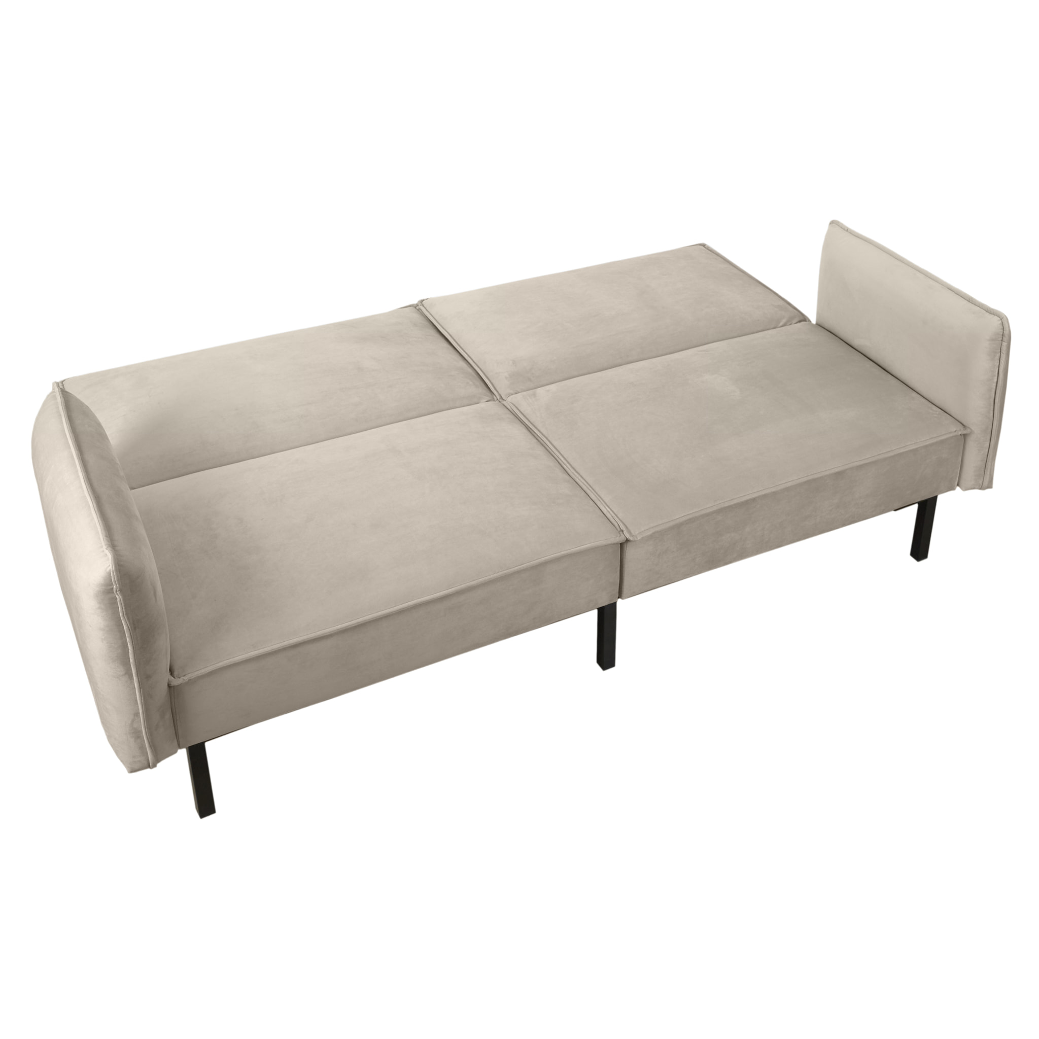 Canape Convertible Velours Taupe