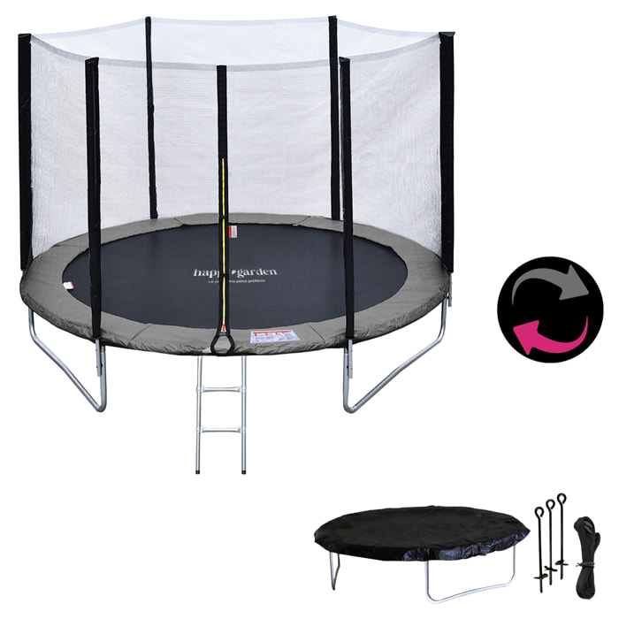 Trampoline réversible avec accessoires -