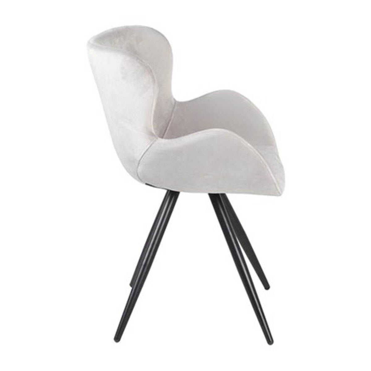 Chaise en velours avec piètement en métal noir - LILOU