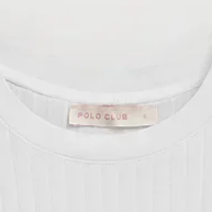 Pack da donna con due canotte blu marino e bianca a coste con logo Polo Club