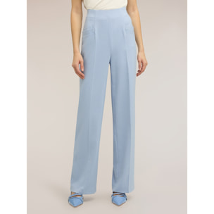 Motivi - Pantalones palazzo en tejido teñido en hilo a rayas - Light - blue