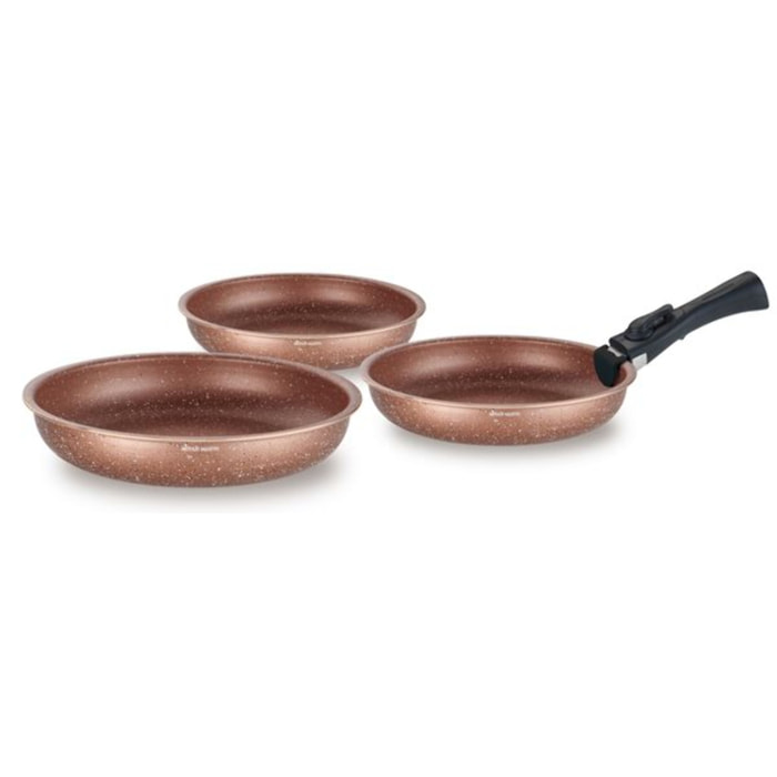 Set 3 poêles amovible TERRACOTTA