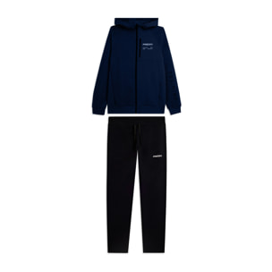 Tuta uomo in cotone Interlock con cappuccio e zip