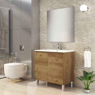 Ensemble de Salle de Bain Lust | 80 cm Teka | Deux Portes | Lavabo Encastré | N'inclut pas le Miroir | Meuble Assemblé | Alday