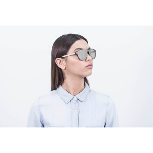 Gafas de sol OCEAN SAN MARINO - Negro mate con patillas de metal dorado y / Planas de espejo plateado