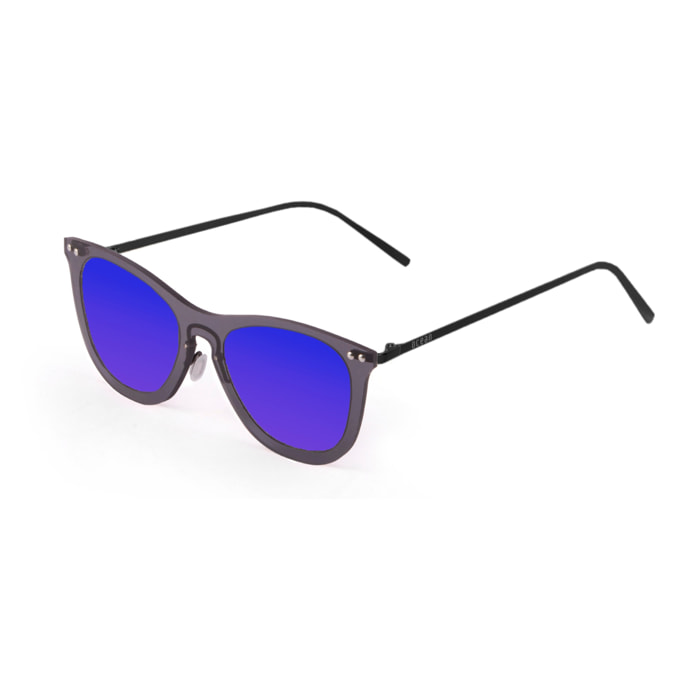 Gafas de sol OCEAN GENOVA - Negro transparente / De espejo azul y patillas de metal negro mate