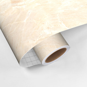 Rouleau revêtement adhésif vinyle au mètre - Sticker lavable Cuisine Meuble Armoire Porte - MARBRE IVOIR