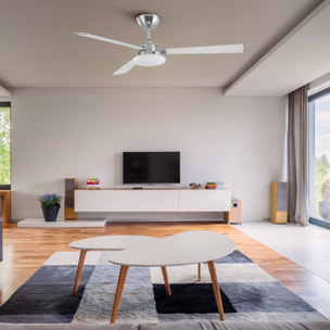 Forlight Ventilador Calima LED 15.9W 3000K Níquel satinado Blanco 551lm