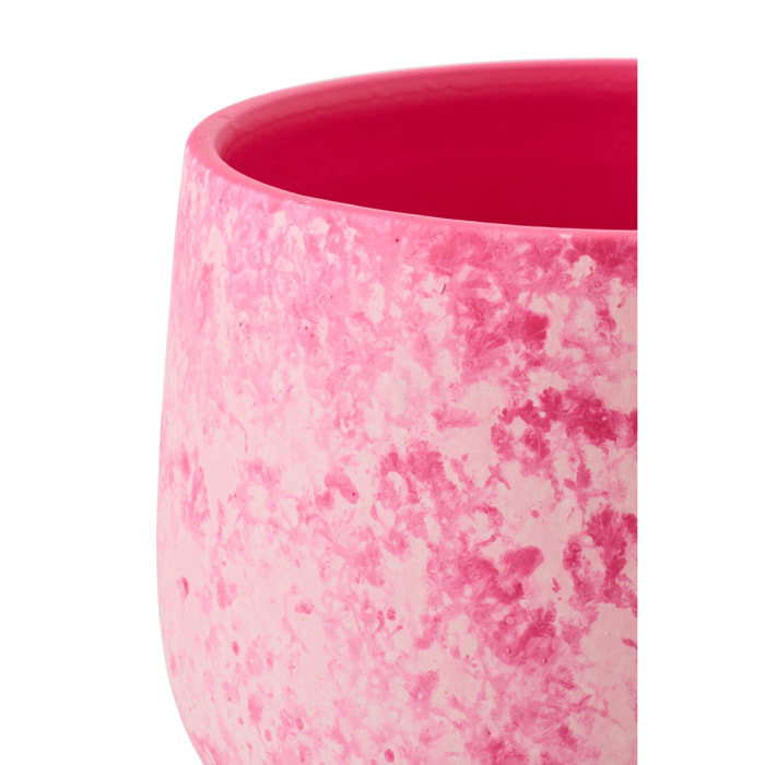 J-Line Cache-Pot - céramique - rose/blanc - small