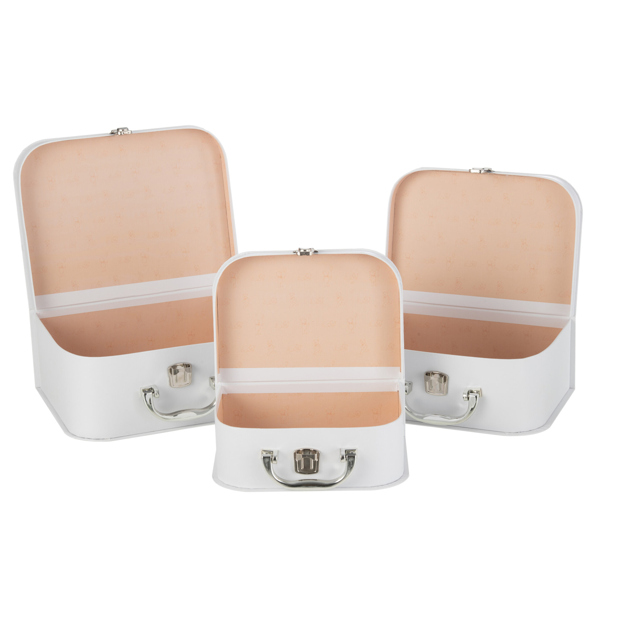 J-Line Set De 3 Valises Naissance Ourson Blanc