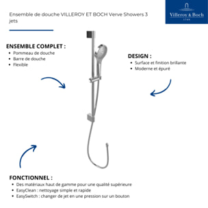 Ensemble de douche 3 jets Verve Showers Or brossé