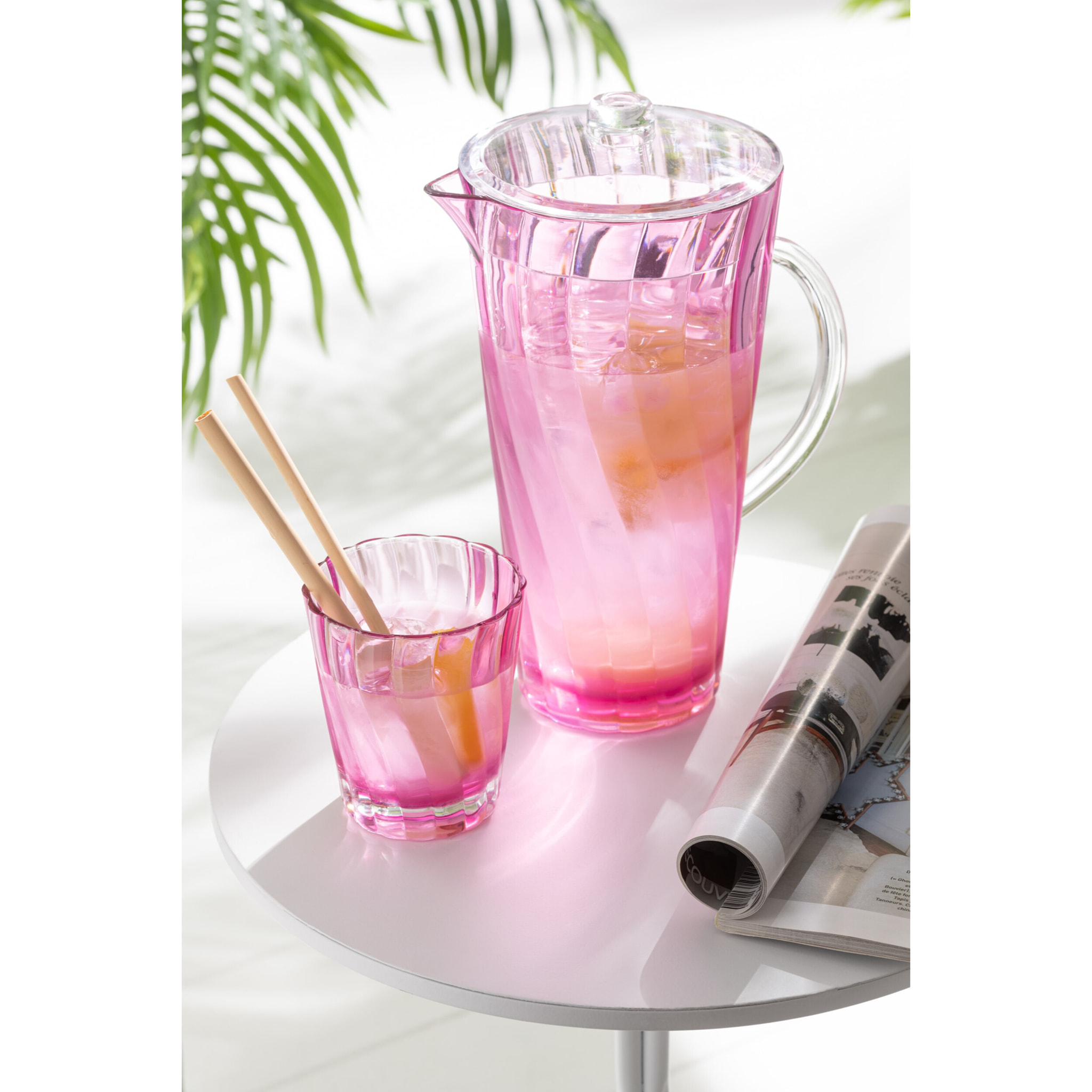 J-Line carafe Vague - plastque - rose