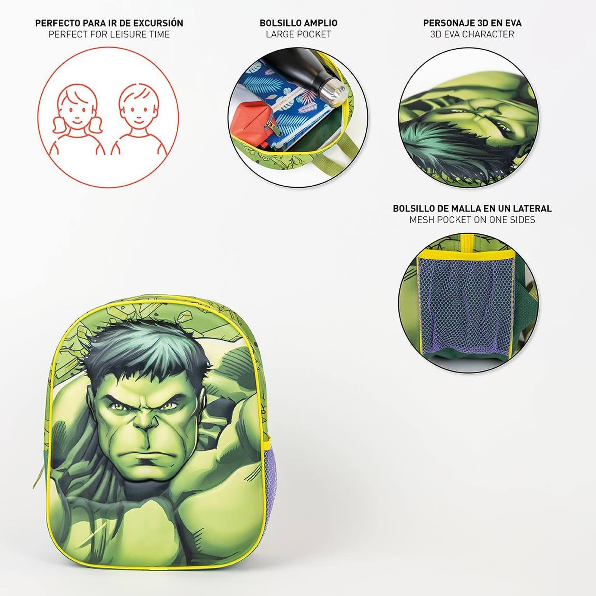 Mochila infantil 3d avengers hulk